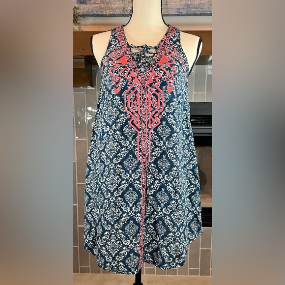FLYING TOMATO aztec lace up tank top dress size medium - Picture 1 of 8